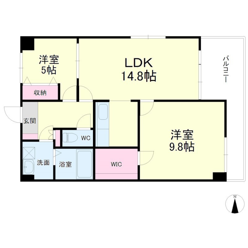 コルクとコンクリの調和の間取り図