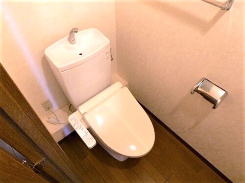 手洗い付きのトイレ。