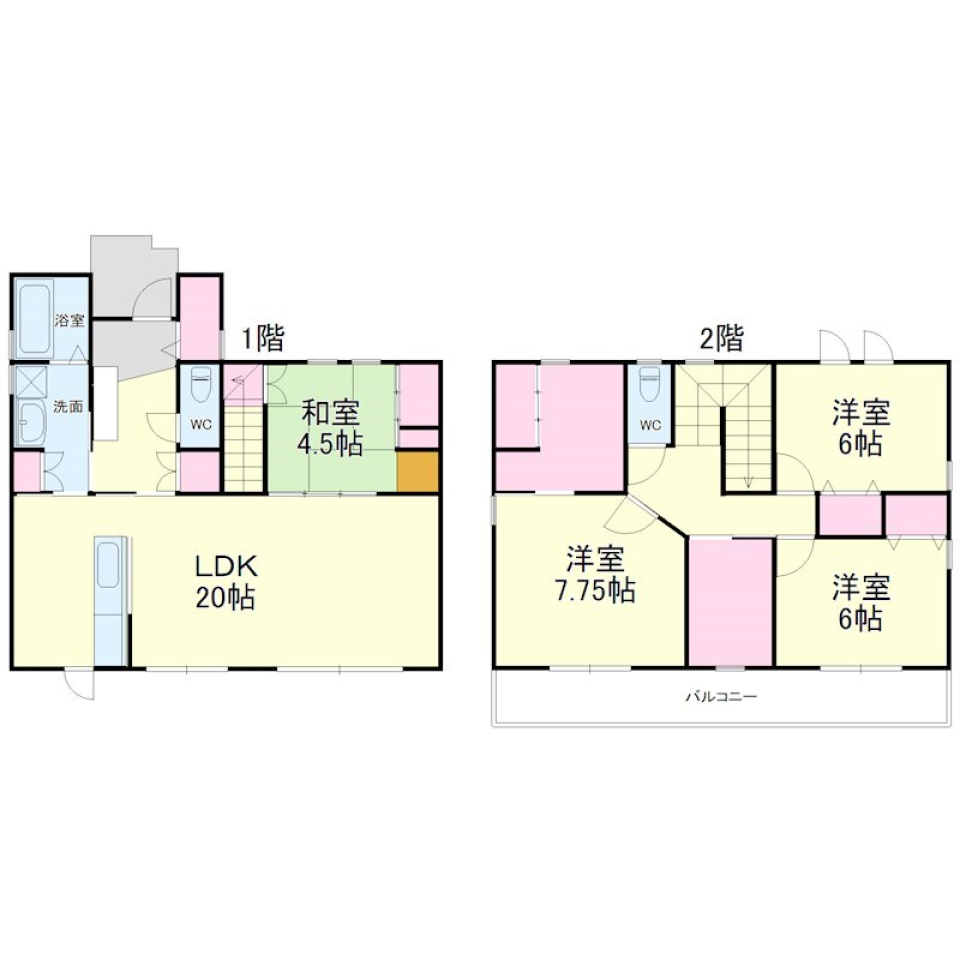 広ーーいウッドデッキと庭で開放感抜群！！の間取り図