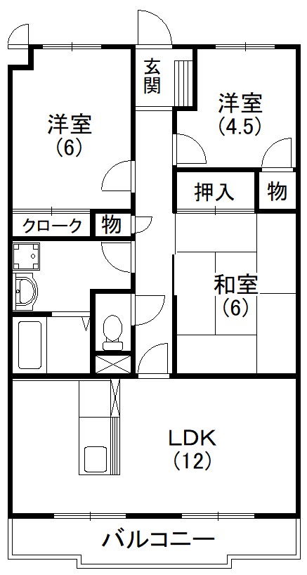 ゆとりある3LDKの間取り
