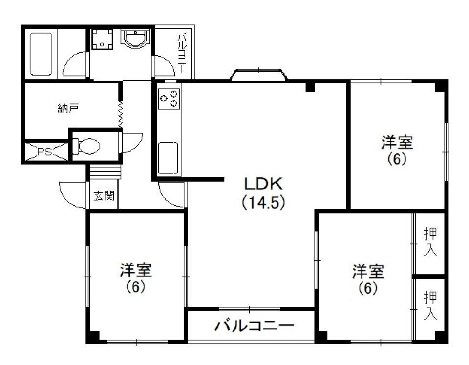 緑に囲まれる、癒しの家族時間の間取り図