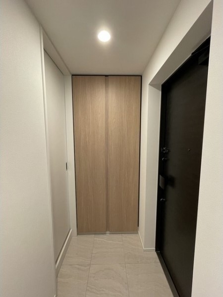 玄関タイルも大理石調でいい感じ