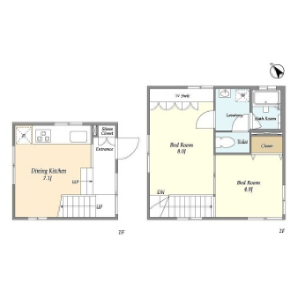 スキップフロアのおしゃれデザイナーズ賃貸の間取り図