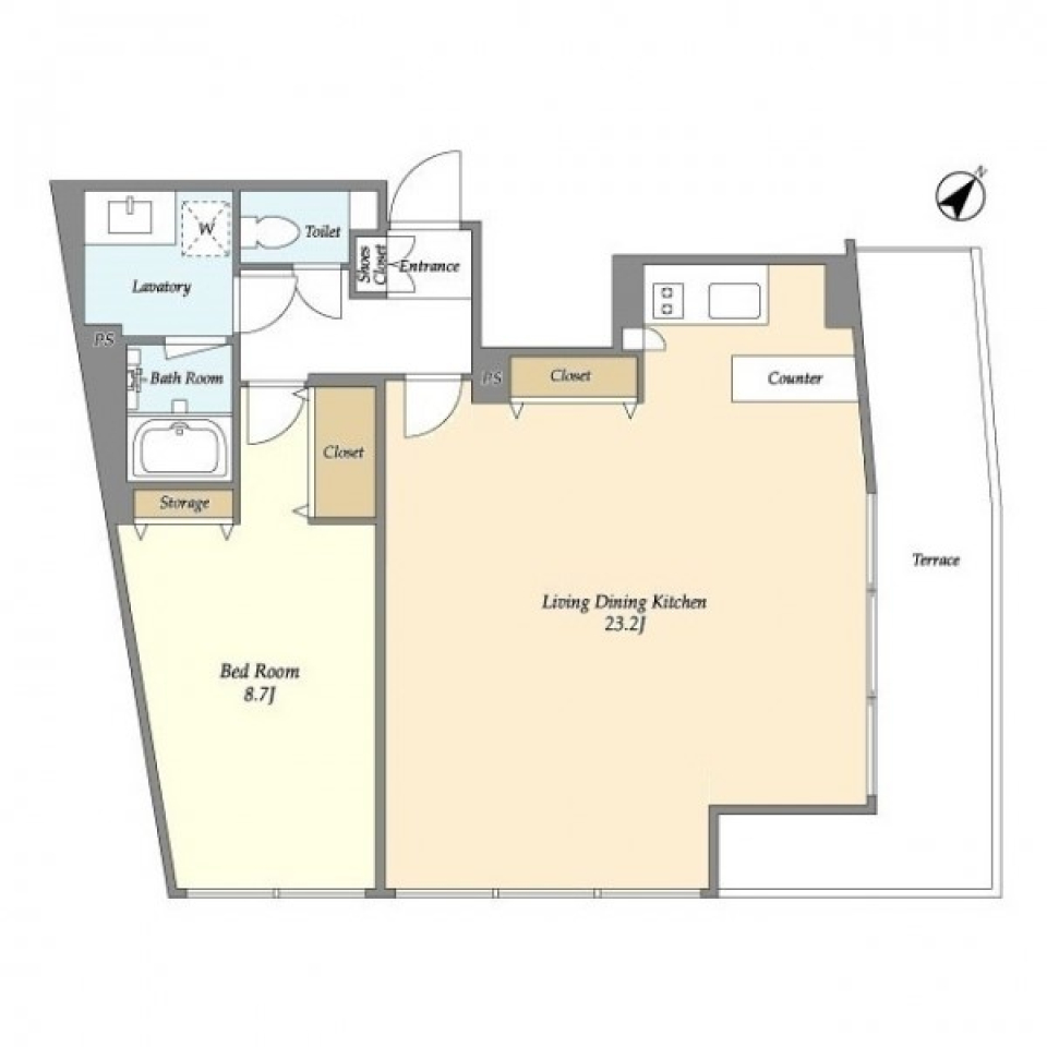 贅沢なリビングに一生モノのソファをの間取り図