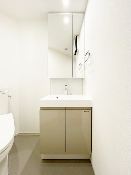 あひるのくちばしのところに水回りがまとまっています