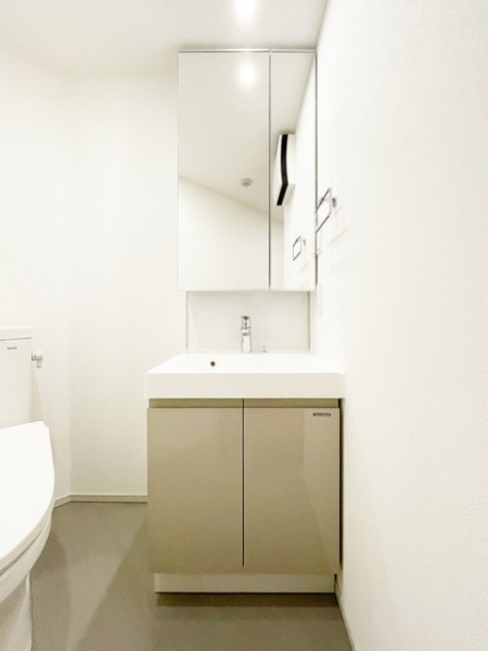 あひるのくちばしのところに水回りがまとまっています