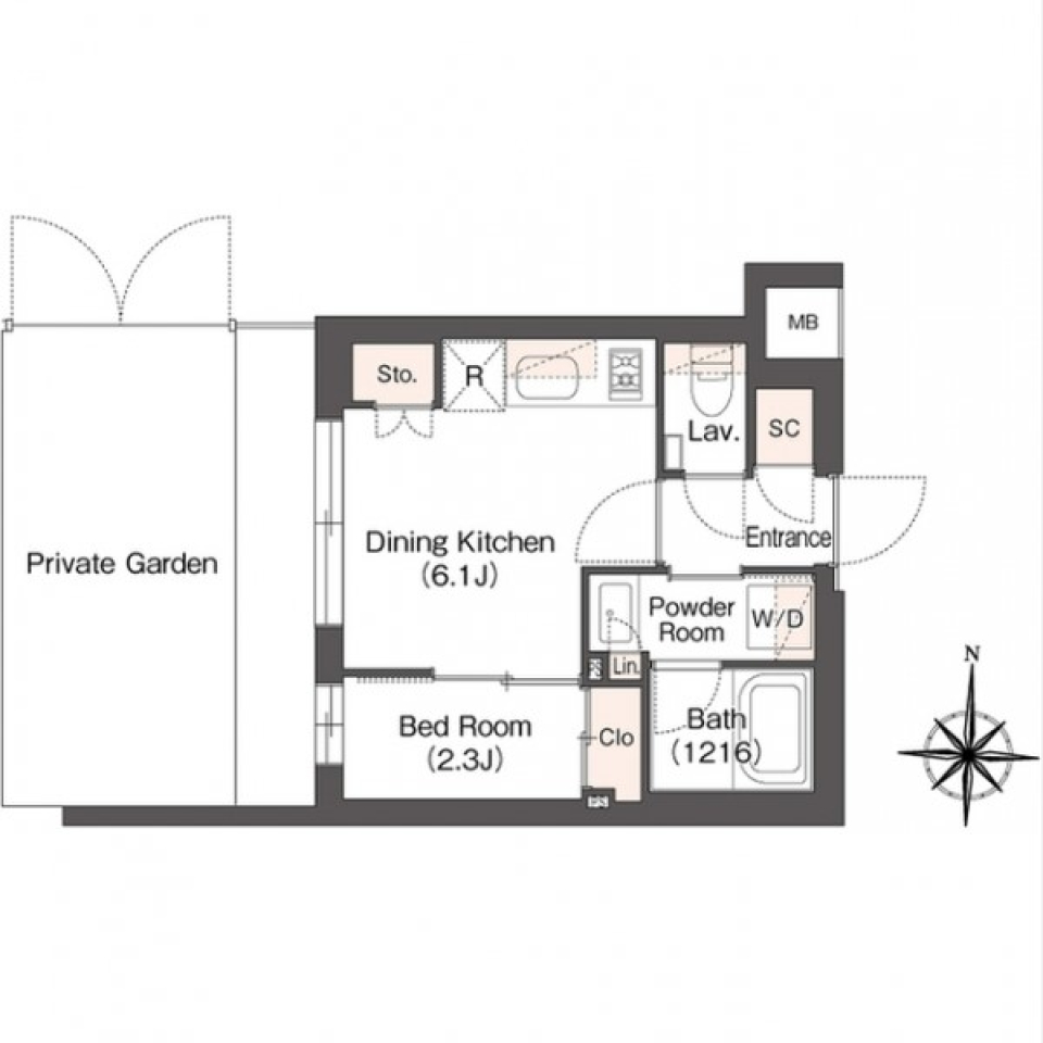 White&times;White　ペットと暮らせるの間取り図