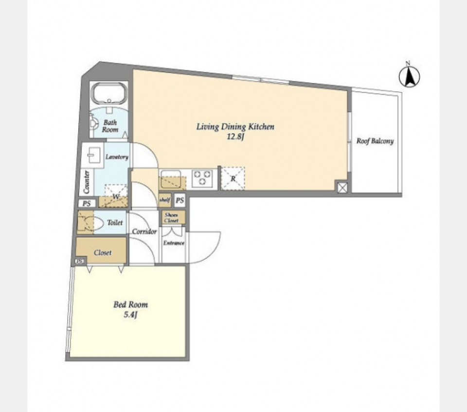 ウェルスクエア高井戸東 401 号室の間取り図
