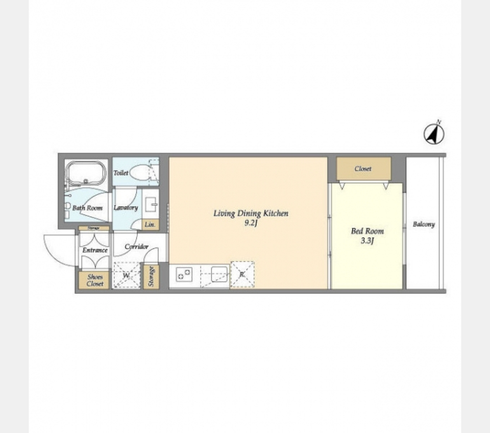 ウェルスクエア神楽坂 101 号室の間取り図