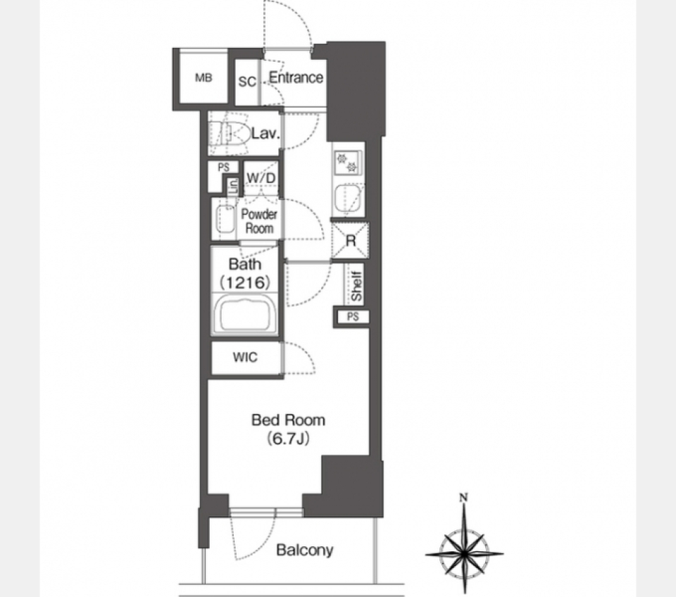 コンフォリア東新宿0610号室の間取り図