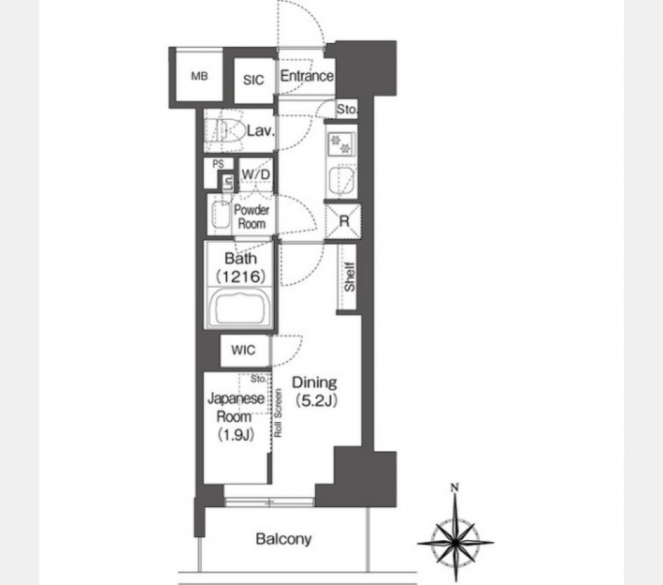 コンフォリア東新宿0614号室の間取り図
