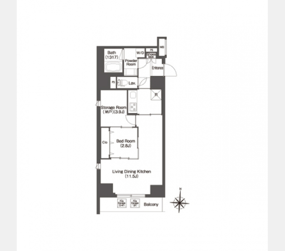 コンフォリア南千住0303号室の間取り図