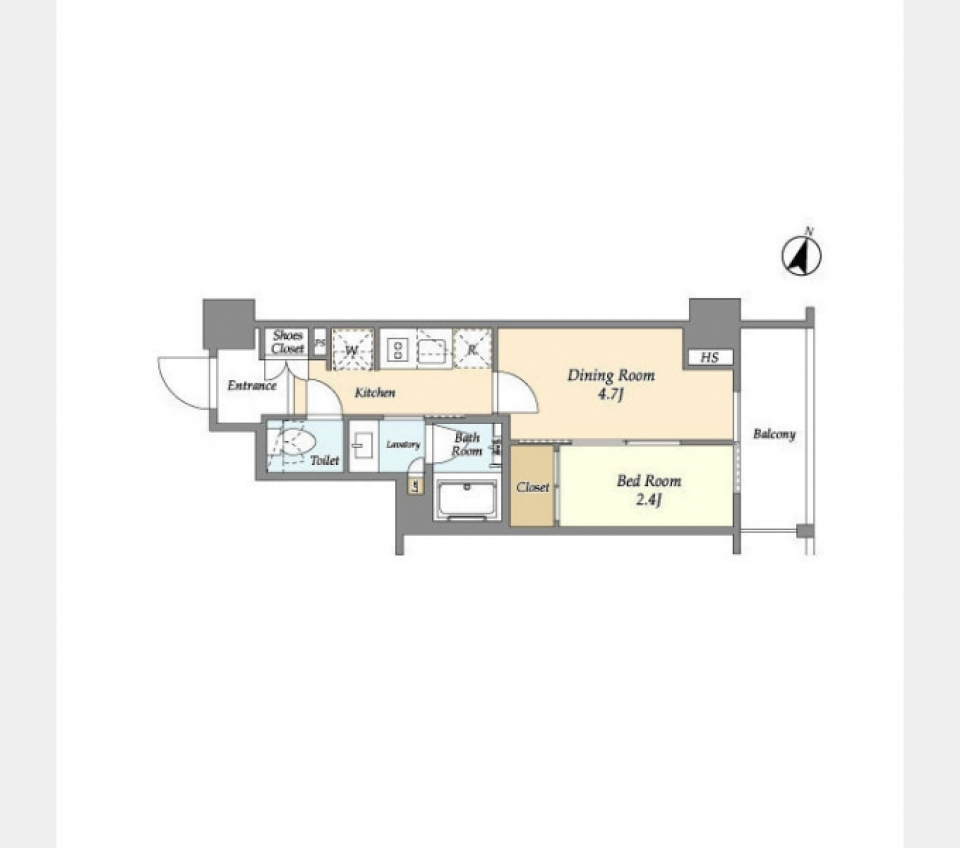 ジオエント山吹神楽坂 702 号室の間取り図