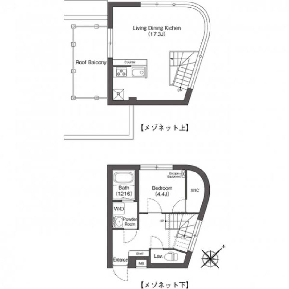 アールに心酔しての間取り図