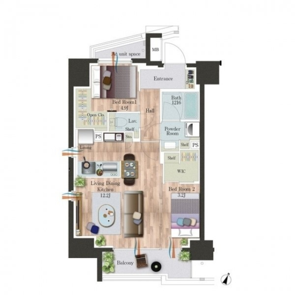あえてのリノベっぽデザイン［ペット可］の間取り図