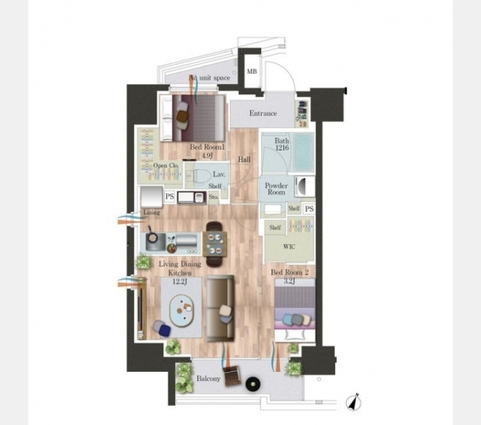 カフェっぽさが好き［ペット可］の間取り図