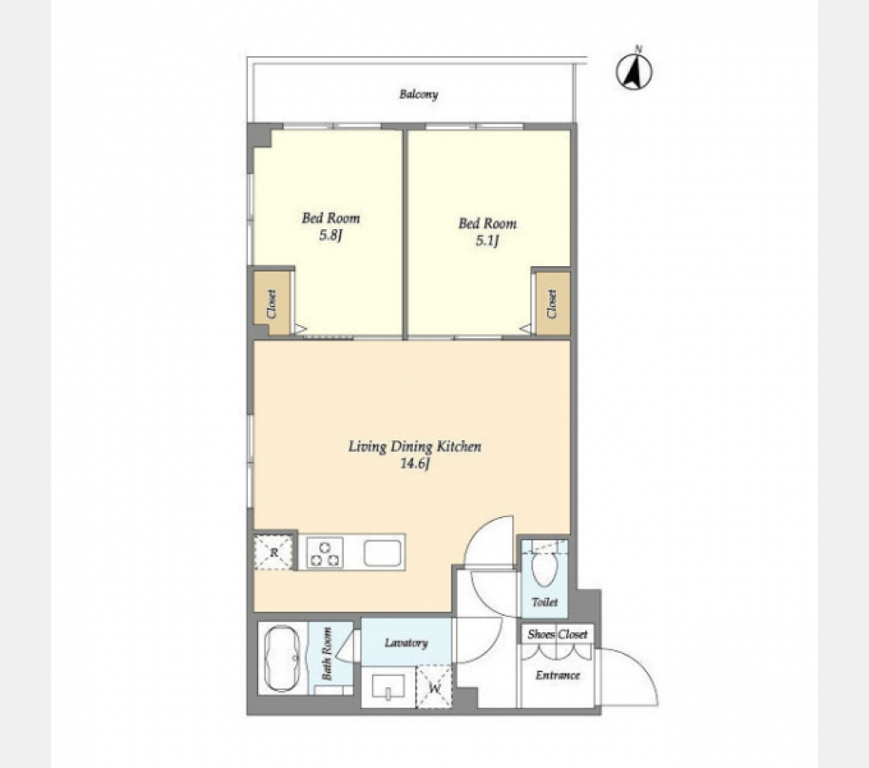 夜はそれぞれで寝る派［ペット可］の間取り図