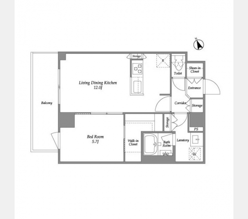 プラネソシエ青戸 404 号室の間取り図