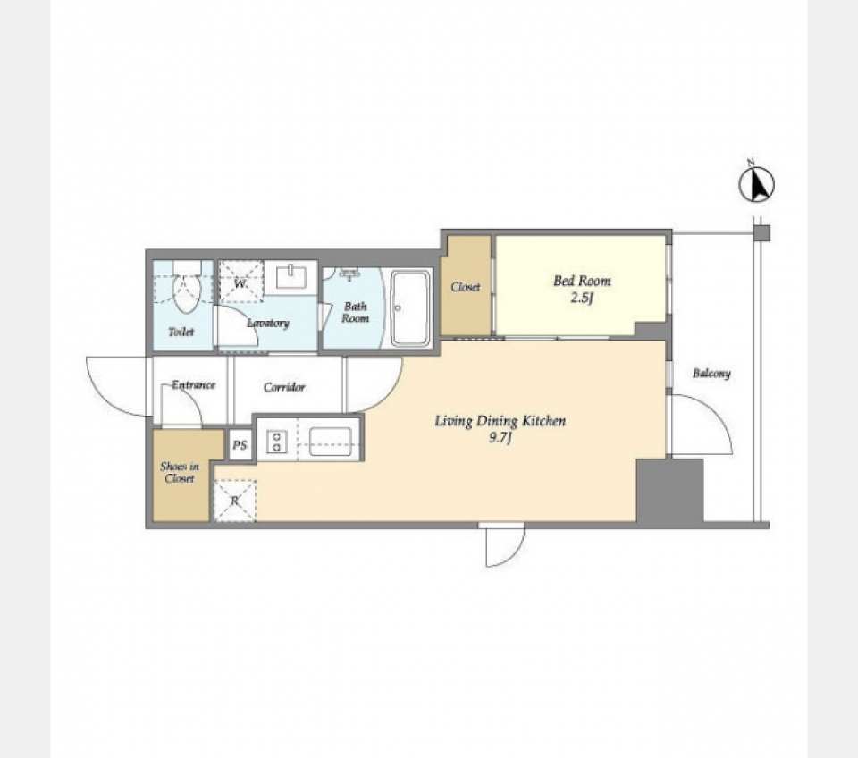 プレール・ドゥーク池袋Ｓｏｕｔｈ 203 号室の間取り図