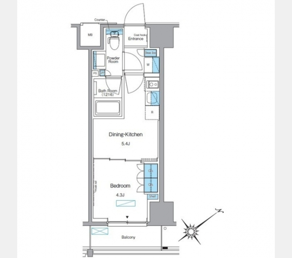 ルフォンプログレ赤塚0402号室の間取り図