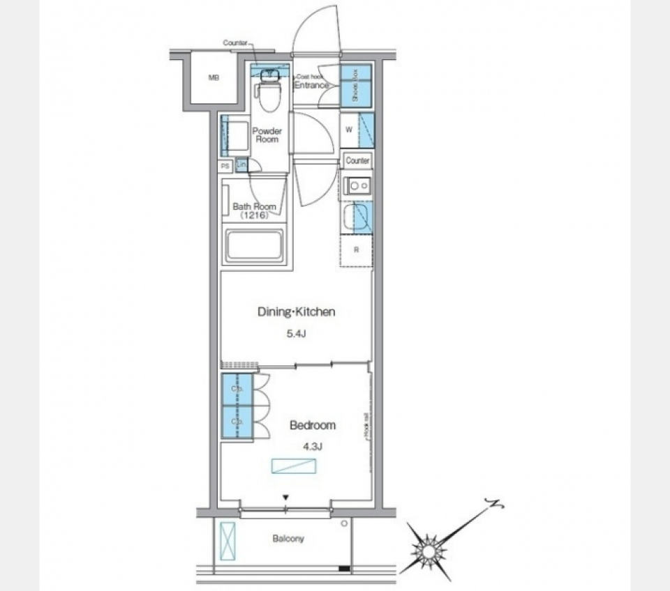 ルフォンプログレ赤塚0204号室の間取り図
