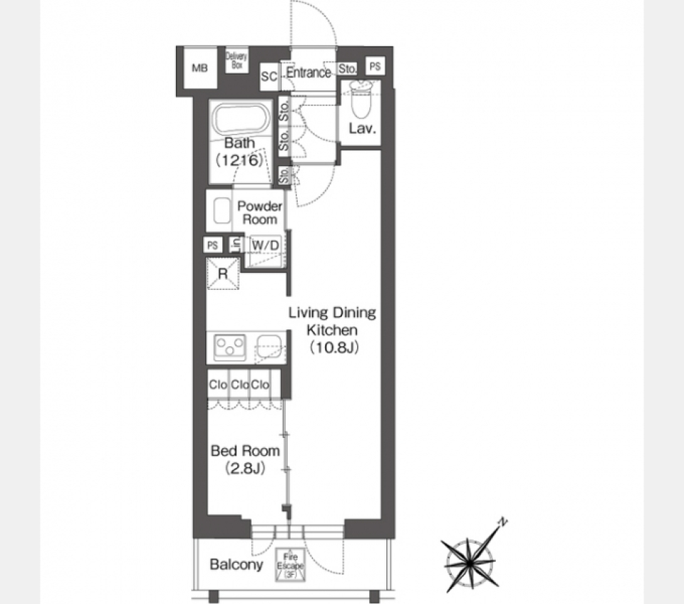 通勤電車には乗りたくない勢ならここ！　新宿駅徒歩圏内の間取り図