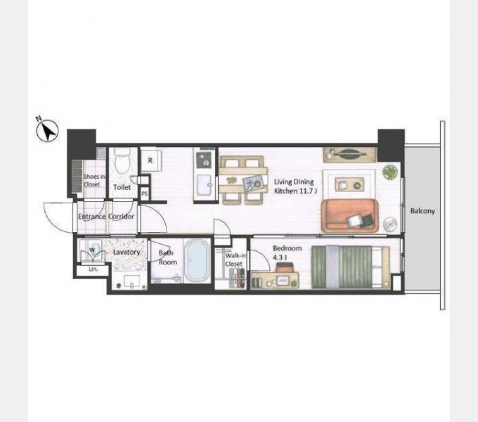 【新築ペット可】市谷台町坂フロント0101号室の間取り図