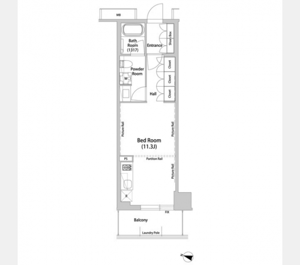 飯田橋ガーデンフラッツ307 号室の間取り図