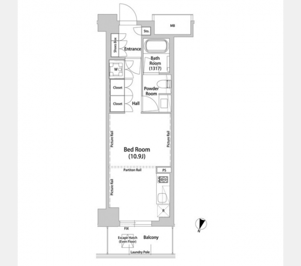 飯田橋ガーデンフラッツ　412 号室の間取り図