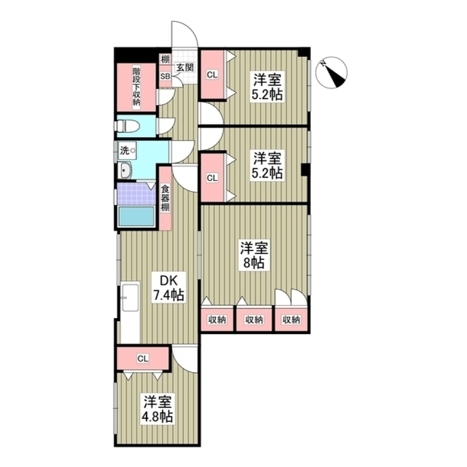 世田谷で家族と住むならココ 4DK 小田急小田原線 豪徳寺駅 徒歩4分の間取り図