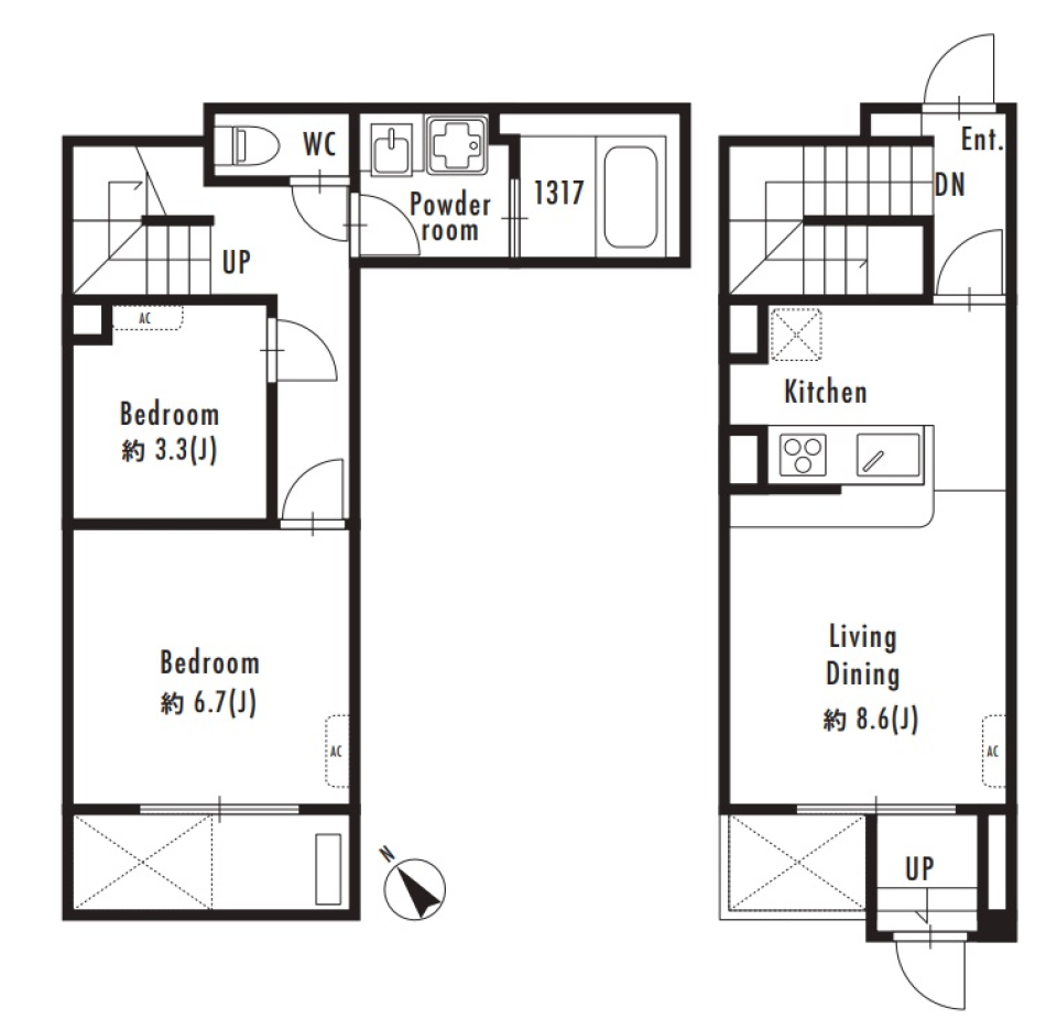 コンクリート部屋の魅力［新築］の間取り図