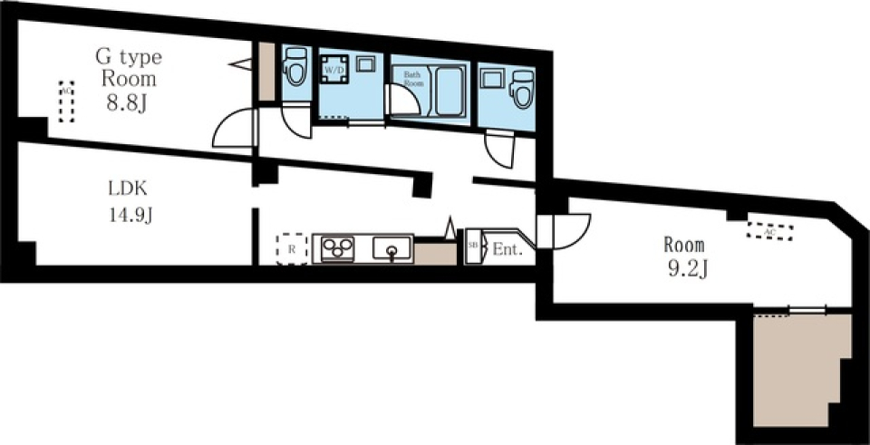 自分だけの個室有り　京急本線 北品川駅徒歩4分の間取り図