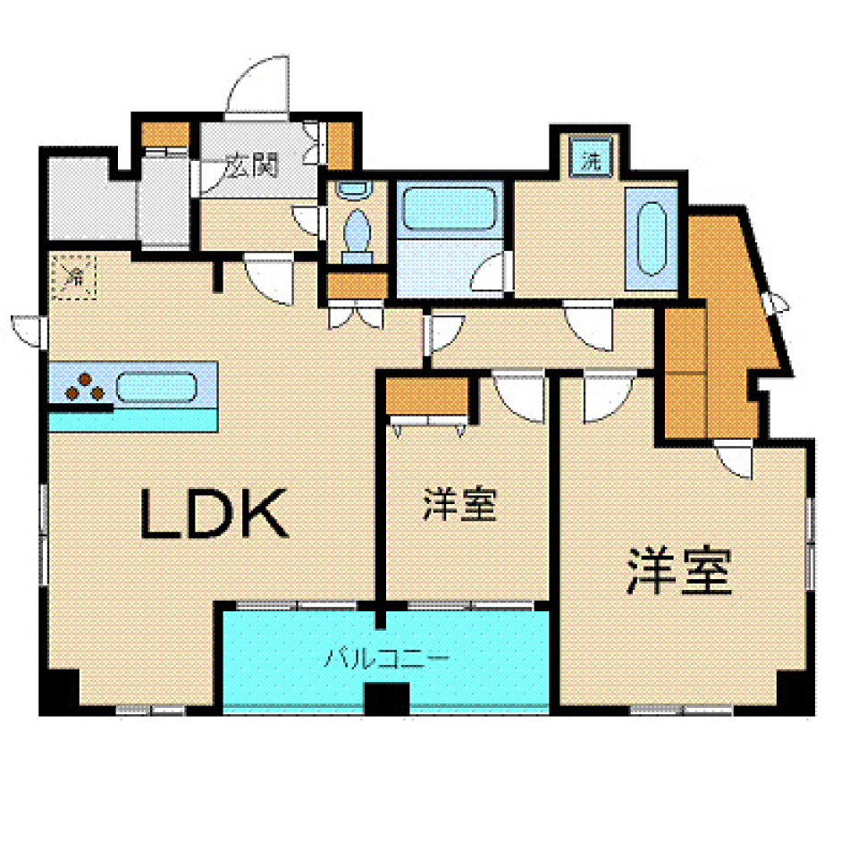 ヒルズ族の近く　赤いじゅうたんで情熱的にの間取り図