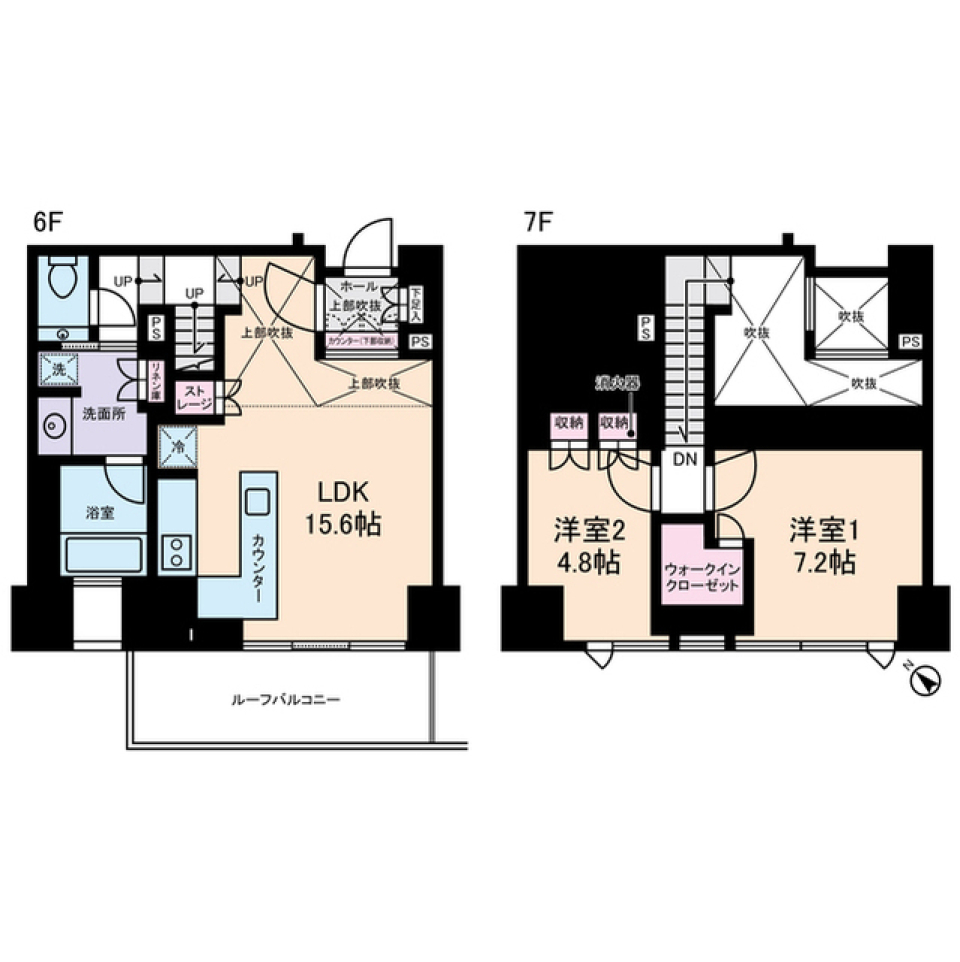 メゾネット2LDK in AKASAKA の間取り図