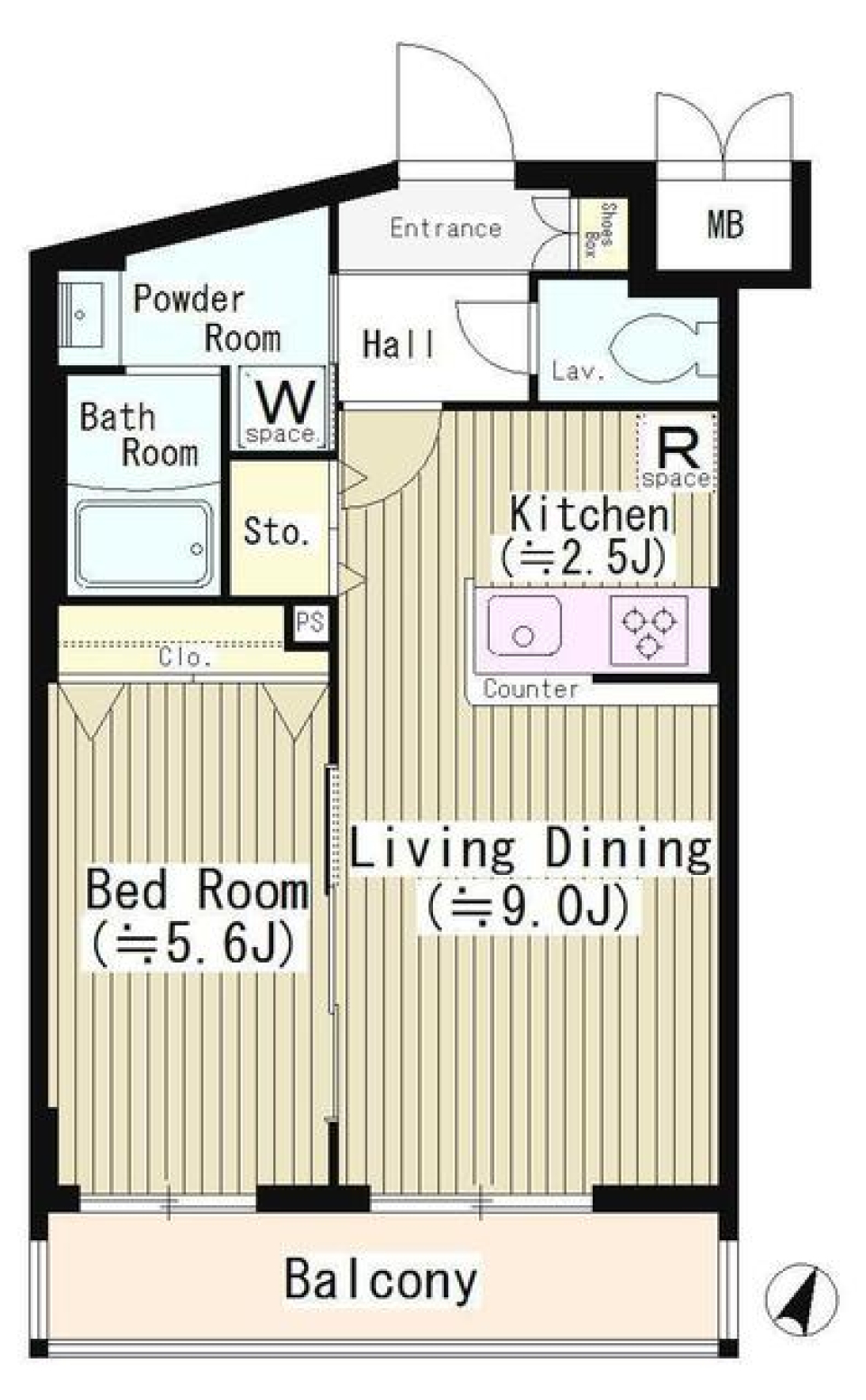 BLACK & WHITE 京王線 初台駅 徒歩3分の間取り図