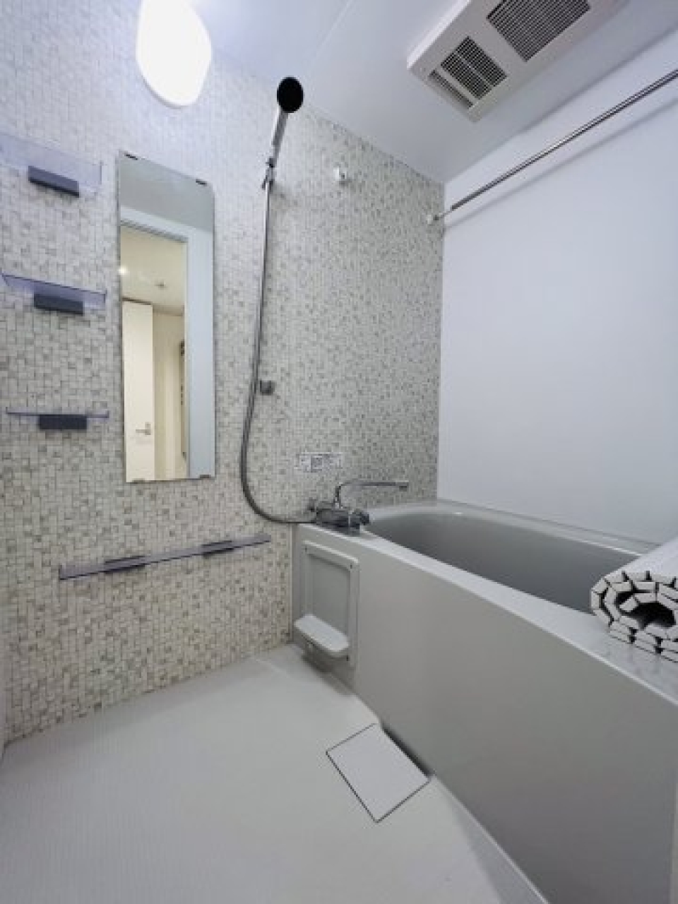 浴室乾燥機能付きのバスルーム