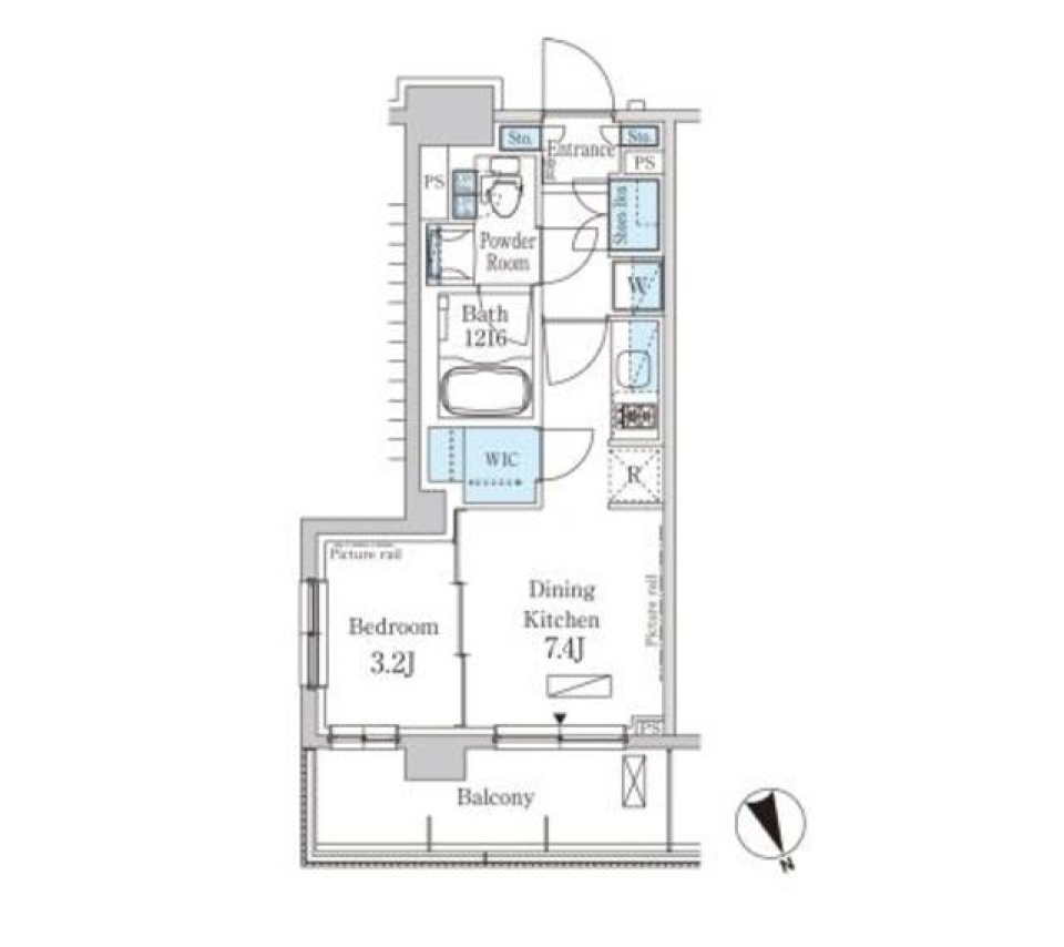 パークアクシス駒込ＨＩＬＬＴＯＰ 214号室の間取り図