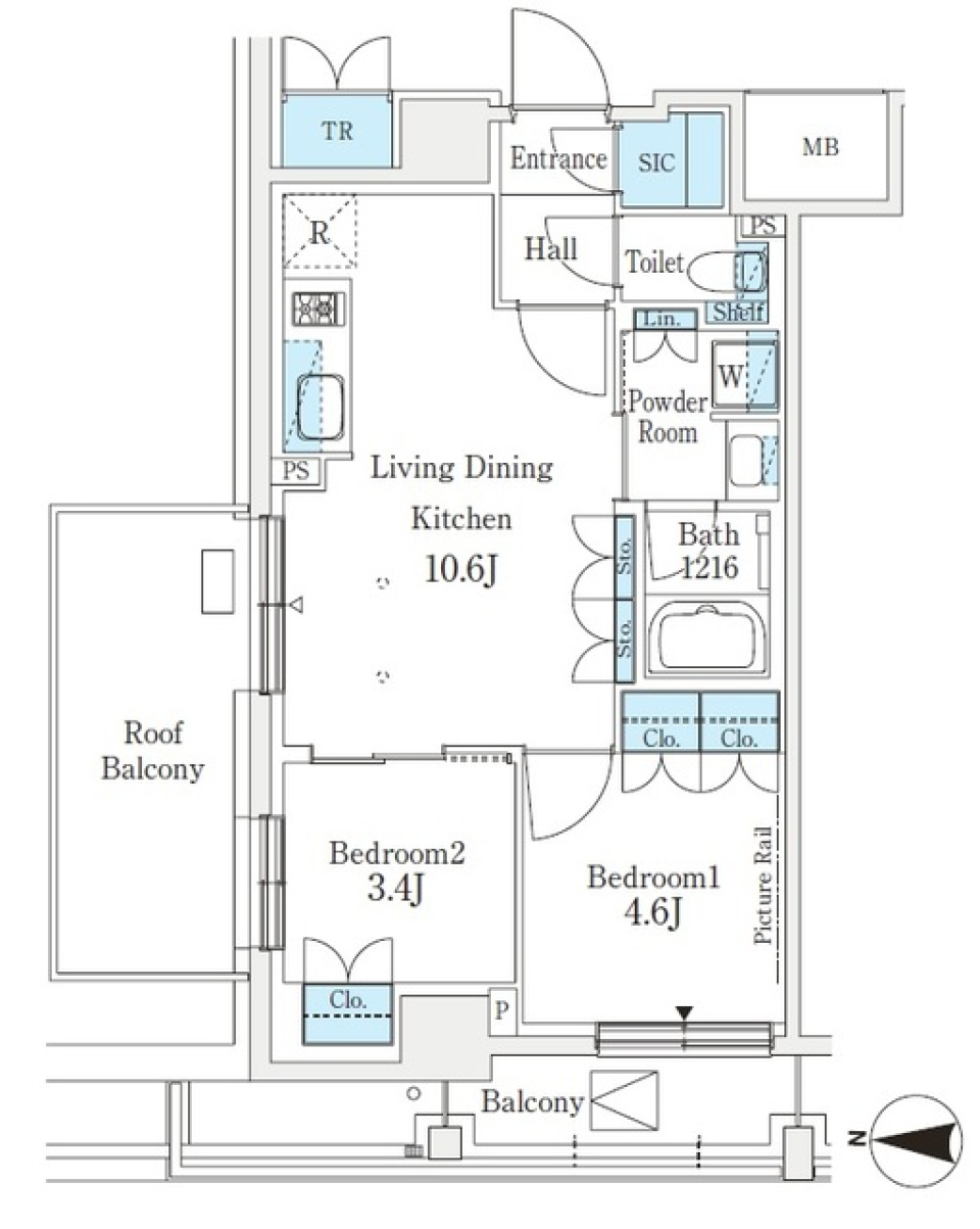 Ｊ．ＧＲＡＮ　Ｃｏｕｒｔ　品川西大井ＥＡＳＴ　415室の間取り図