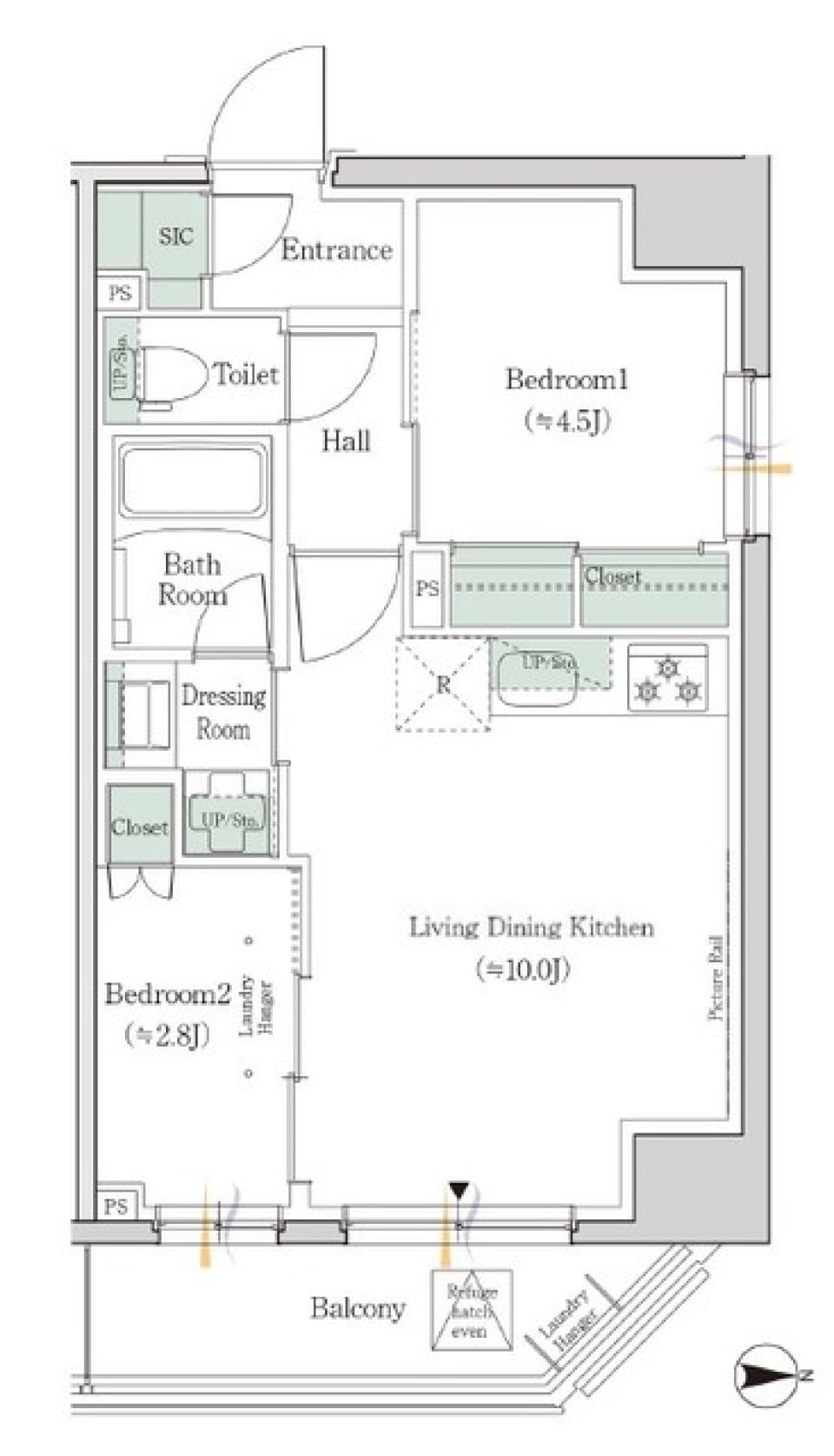 ワンルーフレジデンス新御徒町 804号室の間取り図