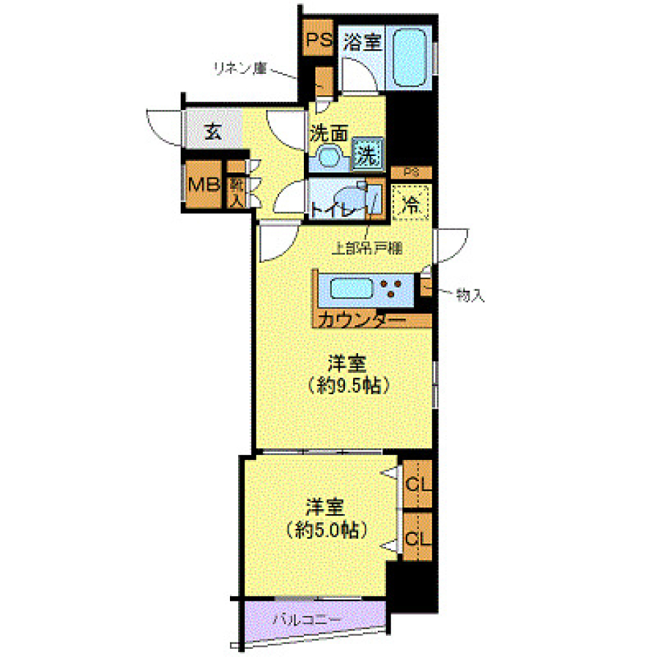 フェルクルール上野駅前 703号室の間取り図