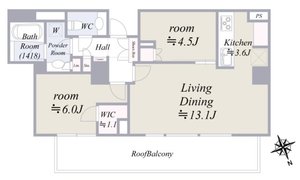 パーク　レ・ジェイド白金レジデンス　号室の間取り図