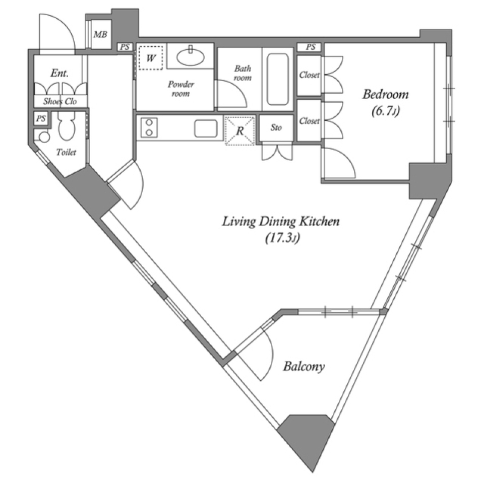 プラチナコート南麻布 701号室の間取り図