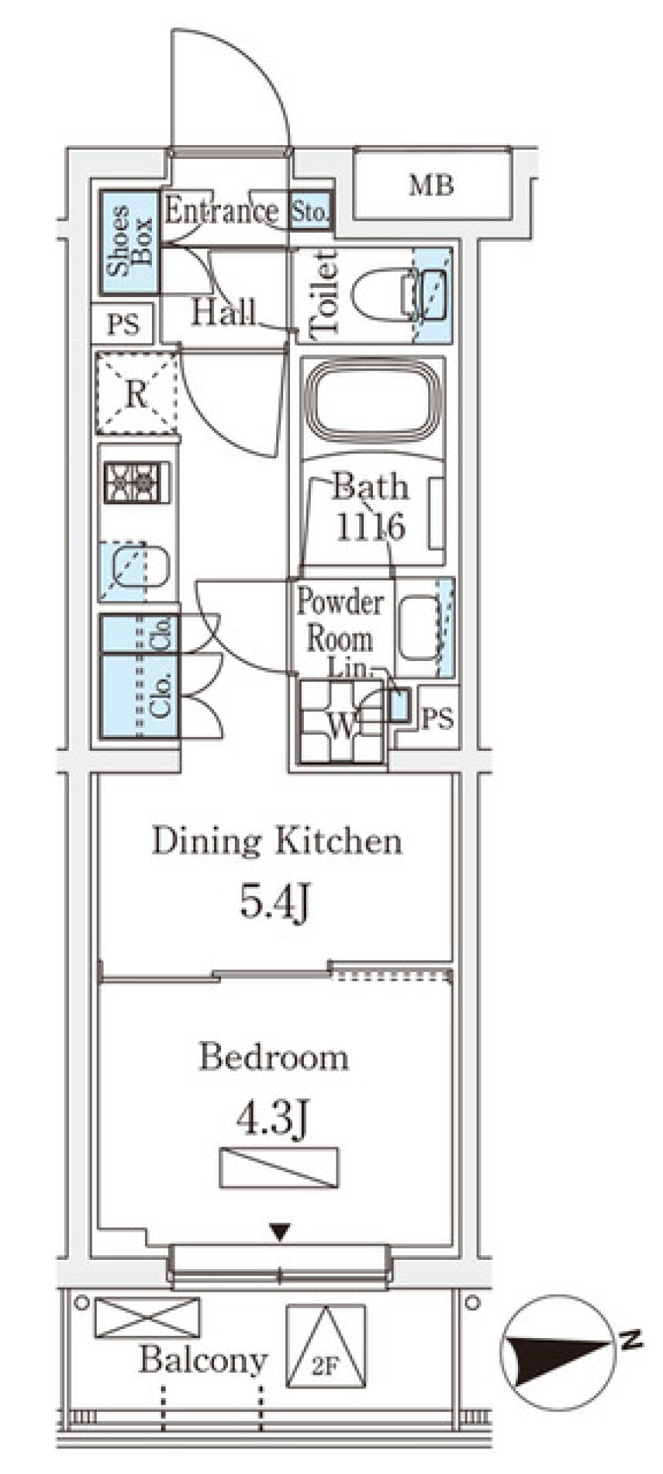 若葉ビューアパートメント 303号室の間取り図