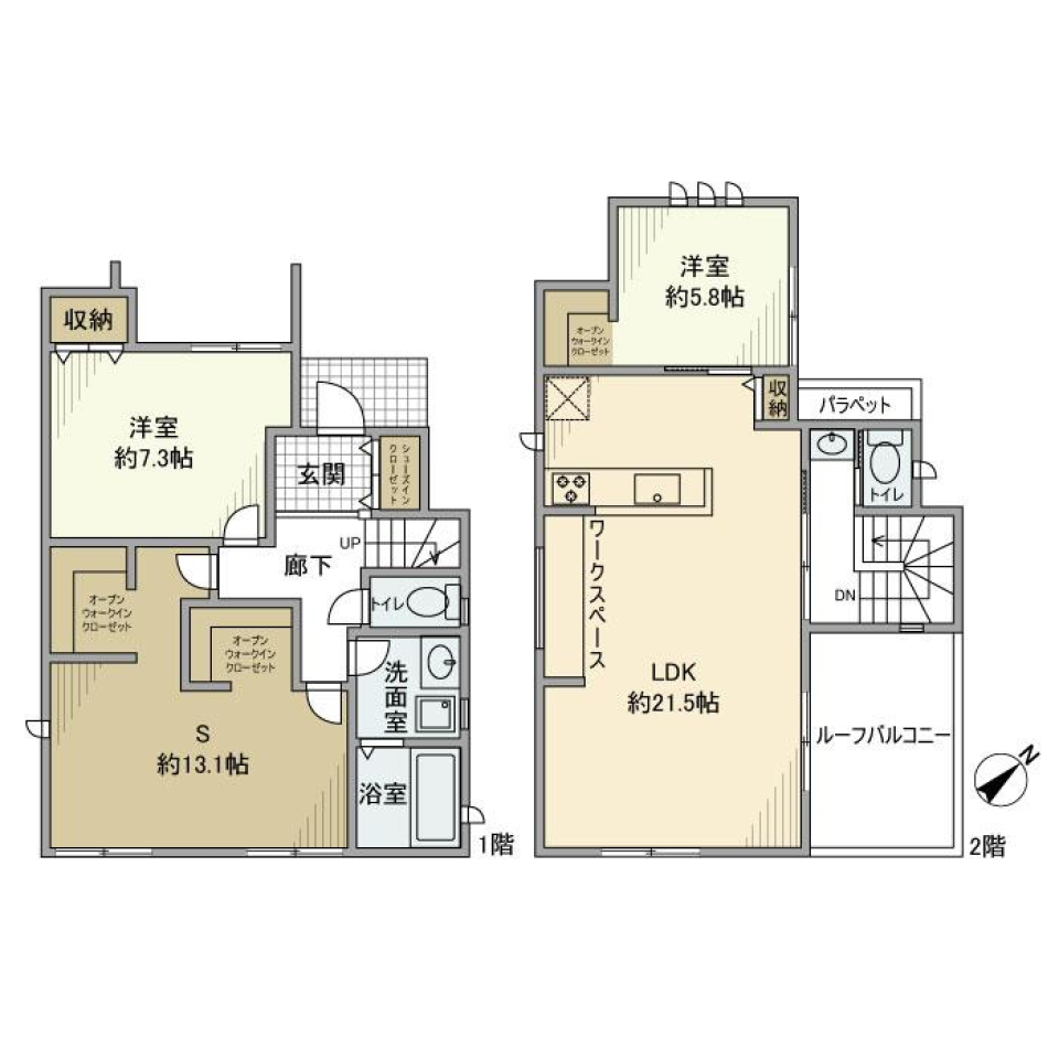 氷川台戸建の間取り図