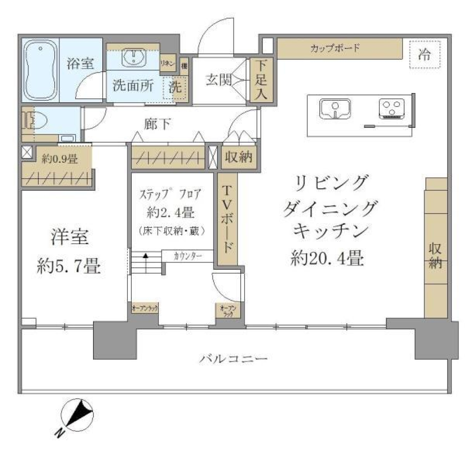 シティタワーズ東京ベイ　セントラルタワー 2421の間取り図