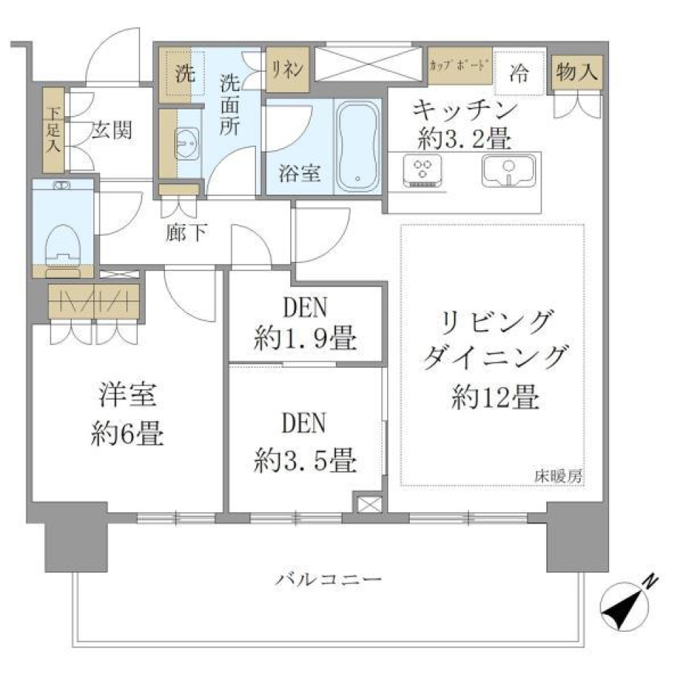 窓からの景色がアオイロの間取り図