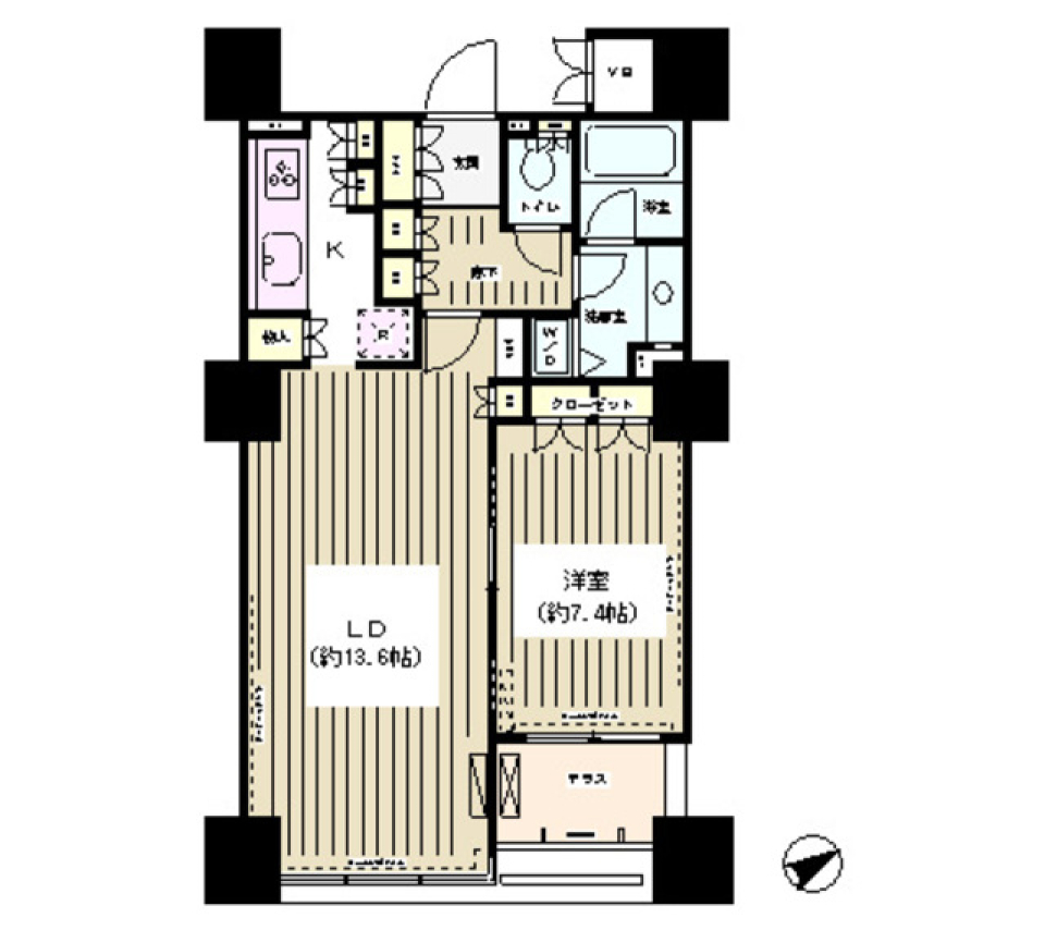エンブレムコート明石町 204の間取り図