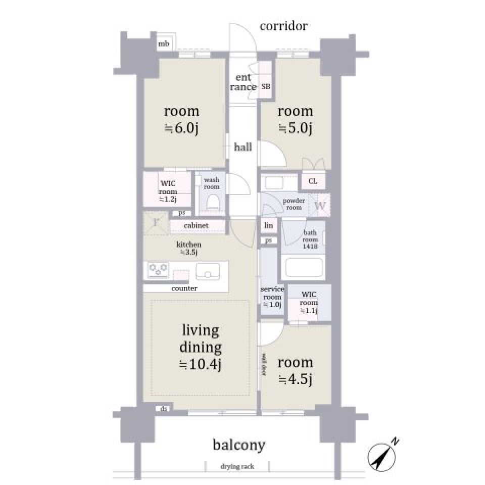 ザ・パークハウス東雪谷フロント　403の間取り図