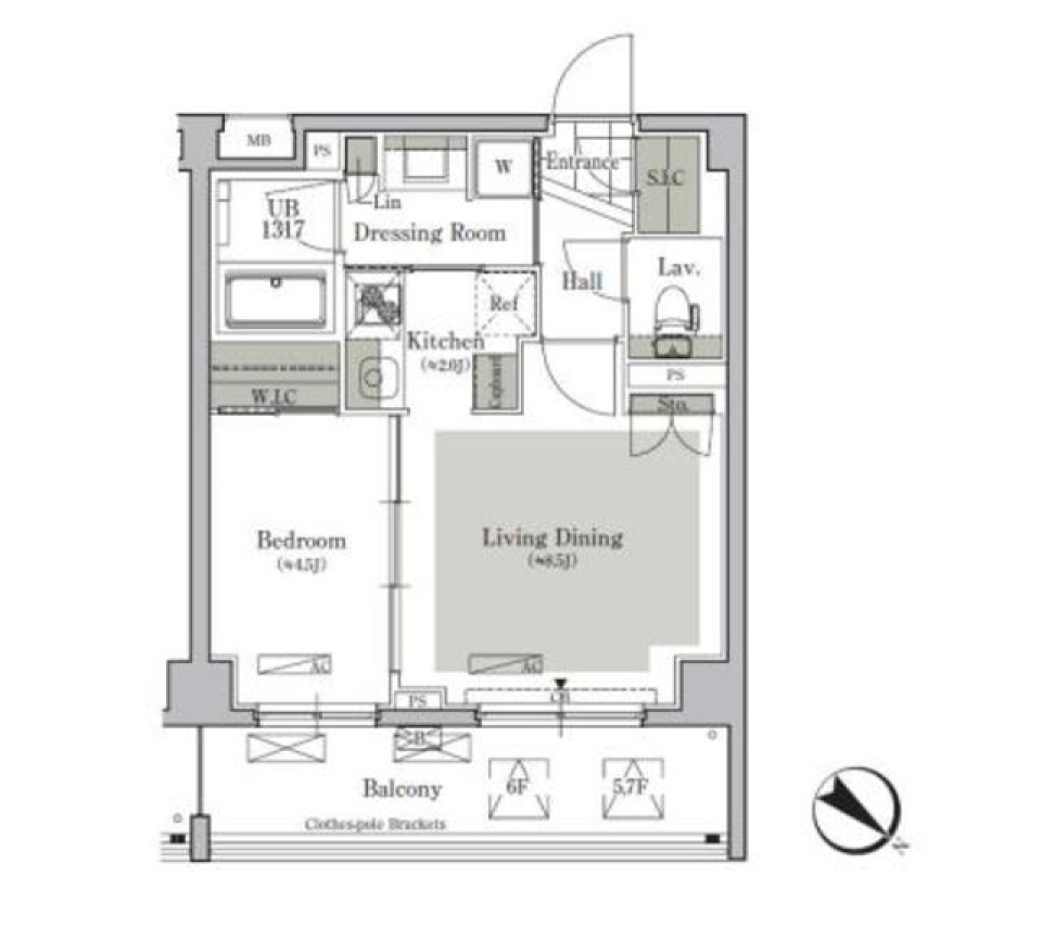 パークキューブ西ヶ原ステージ　547号室の間取り図