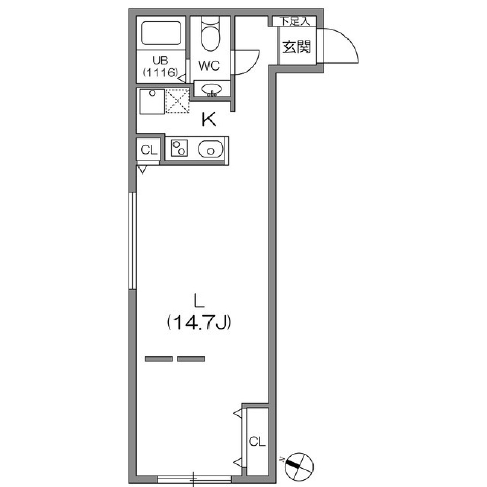 ＺＥＳＴＹ駒沢大学Ⅱ　0104号室の間取り図